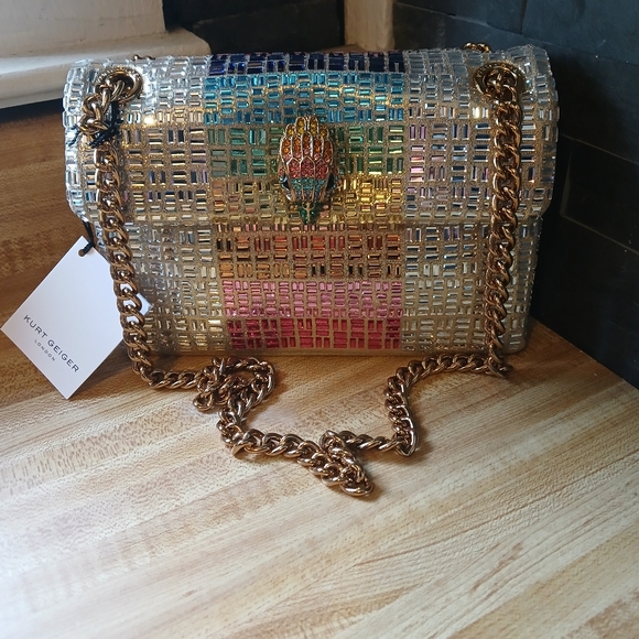 Kurt Geiger Handbags - Kurt Geiger NWT Glass Stones Kensington W/ Extra Stones & Dustbag